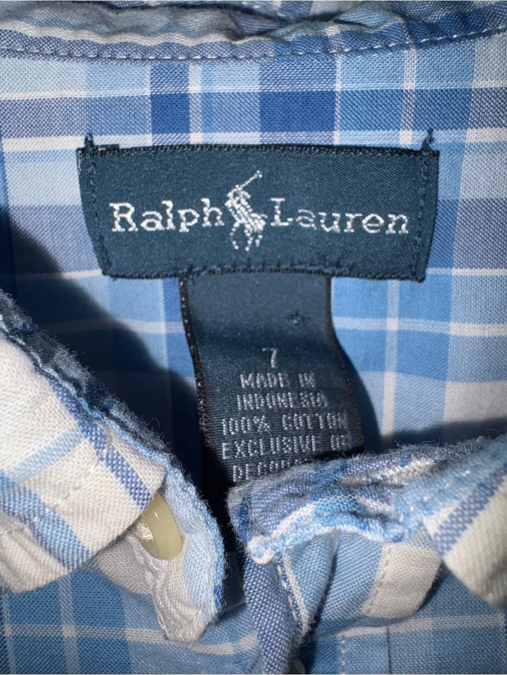 NWOT Ralph Lauren plaid button down shirt boy's sz 7